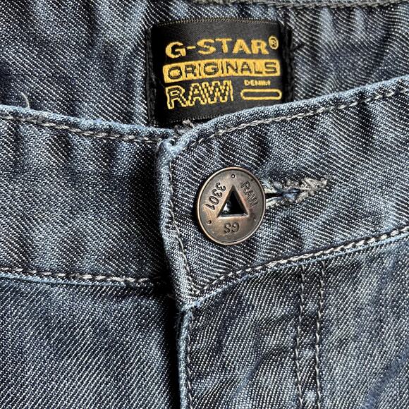 Mens G-Star Originals Raw Denim Distressed 3301 Relaxed Cotton Casual Jean 36x32 - Picture 4 of 13